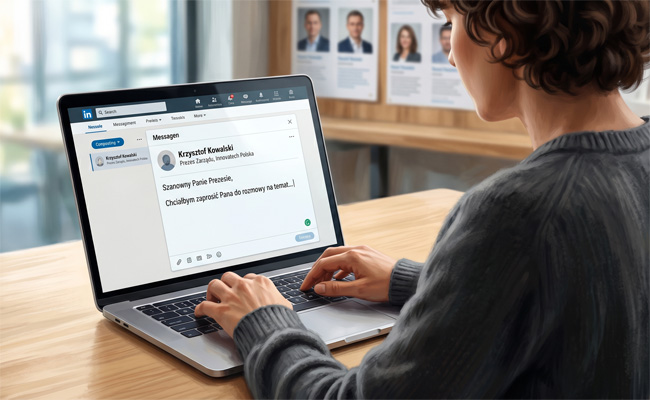 Wiadomość na LinkedIn