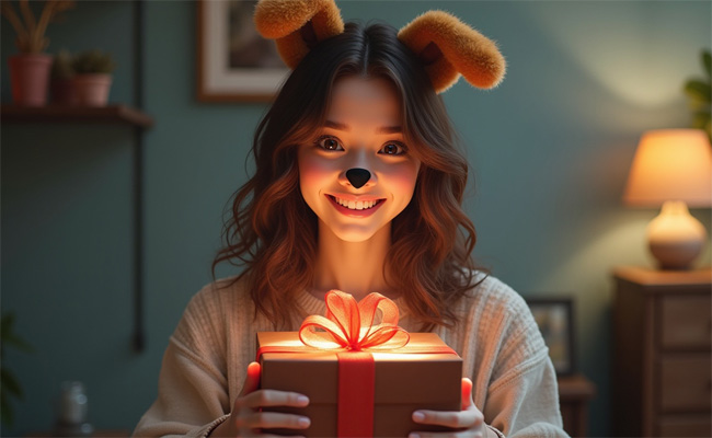 Dziewczyna z dorysowanymi uszami